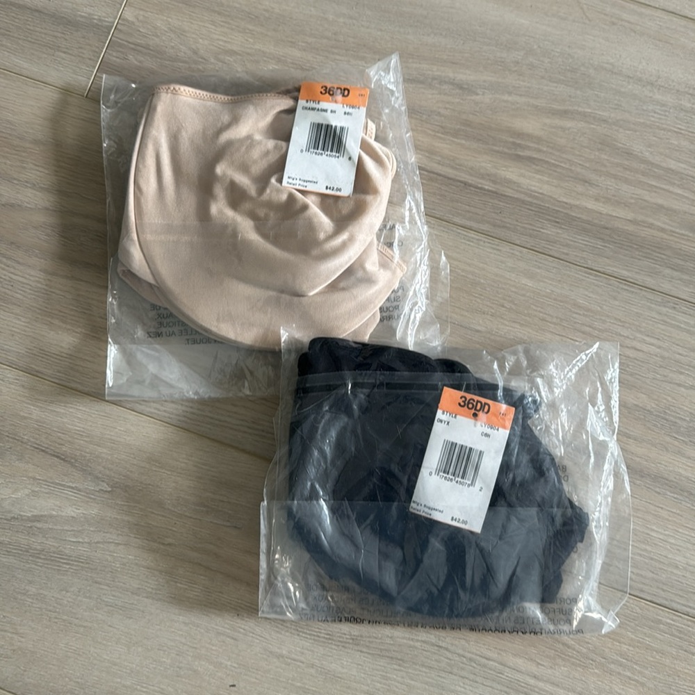 BNWT LILYETTE MINIMIZER BRAS - BLACK & NUDE/CHAMPAGNE